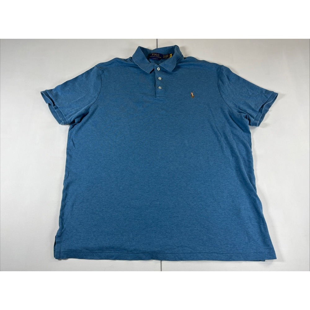 Polo Ralph Lauren Polo Shirt Mens XL Cotton Classic Fit Colorful Pony Blue